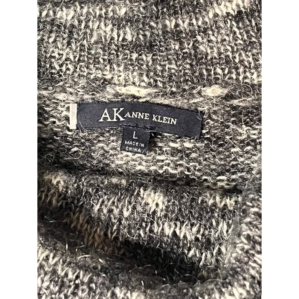 Anne Klein Gray Marled Mohair Blend Cowl Neck Sweater Women's L Soft Cozy‎ Knit